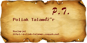 Poliak Talamér névjegykártya